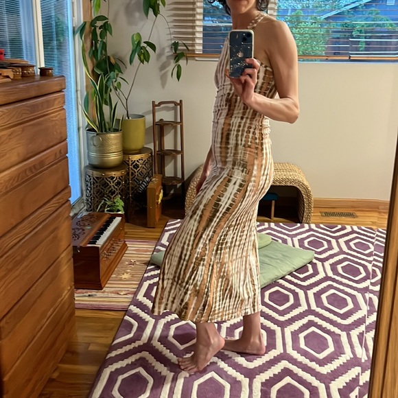 Bodycon boho Shibori tie-dye maxi with slit - Picture 9 of 10